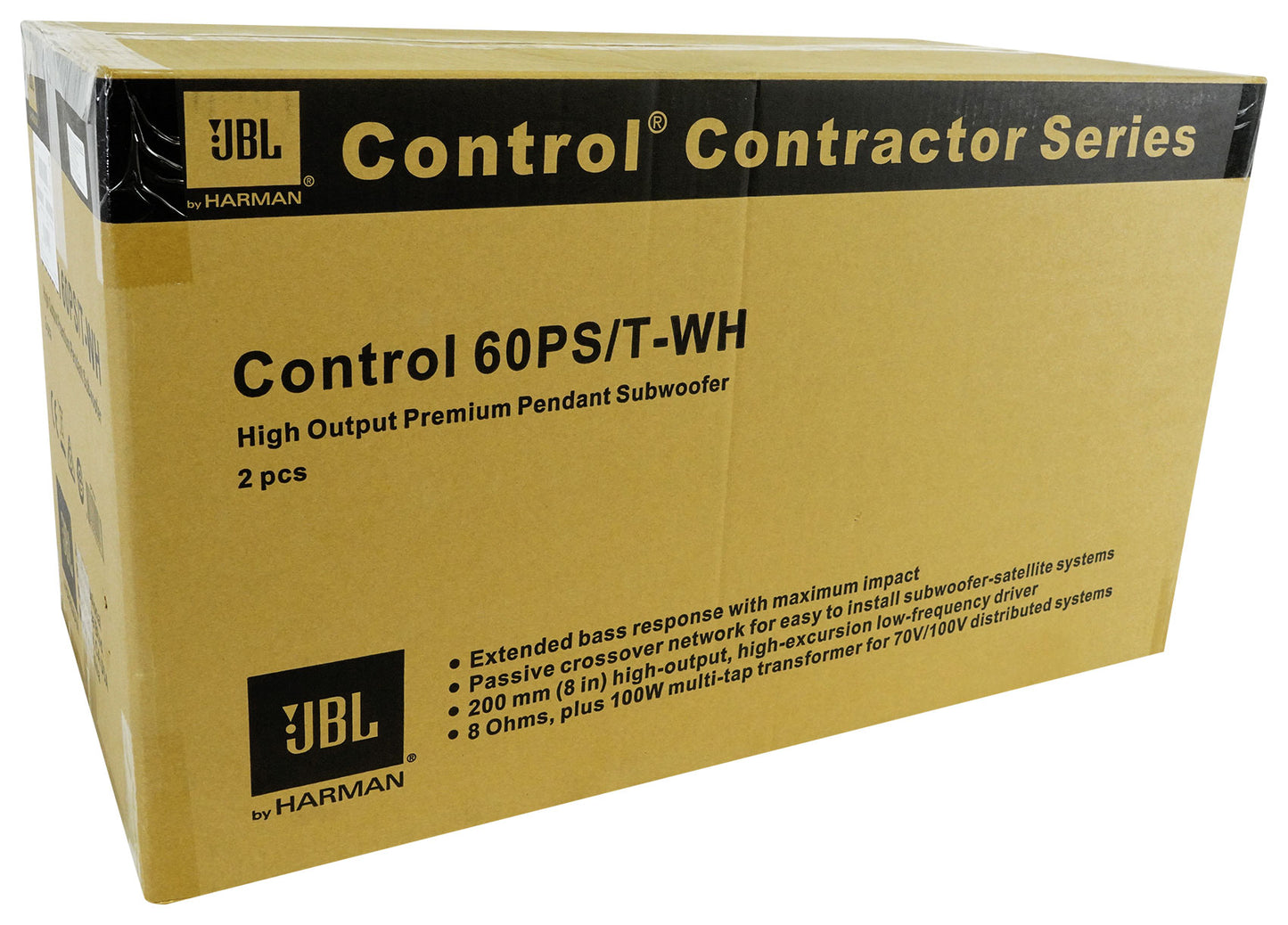 2) JBL Control 60PS/T C60 Commercial 70v White Pendant Subwoofers+Amp C60PS/T-WH