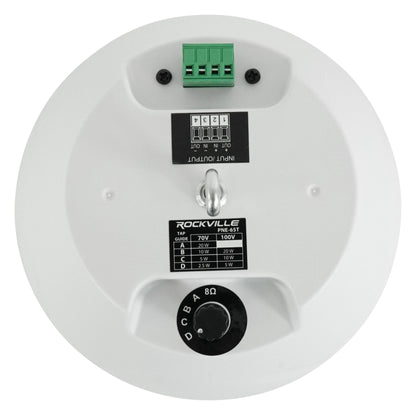 PEN-65T White 6.5" Pendant Speakers 6-Pack + RCS2-320-6 Amplifier Bundle
