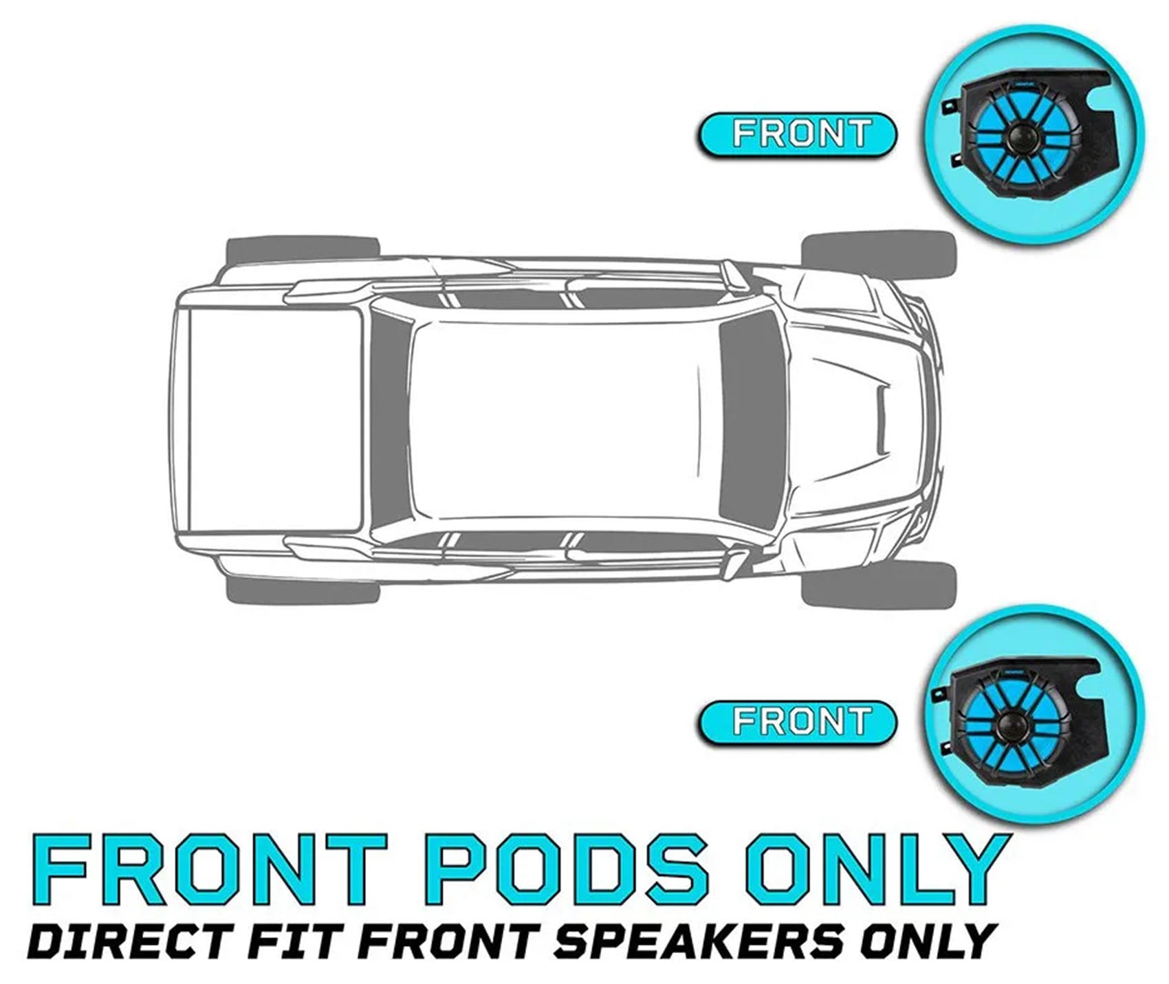 Memphis TLN65FE Speakers in Pod Enclosures+Tower Speakers Fits Honda Talon 2019+