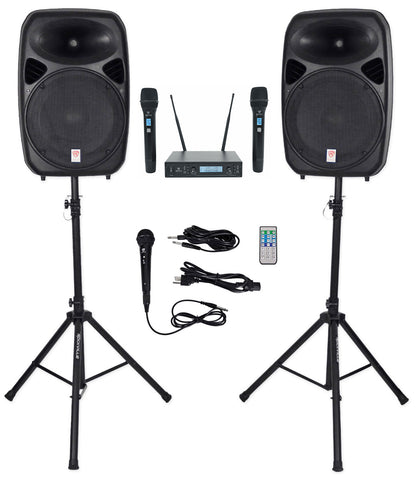 RPG152K Dual 15" System + Dual UHF Wireless Mics Bundle