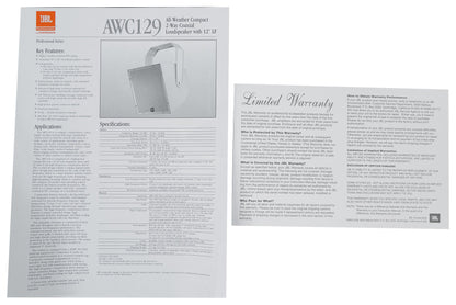 (4) JBL AWC129 12" 200w Indoor/Outdoor 70V Surface Mount Commercial Speakers+Amp