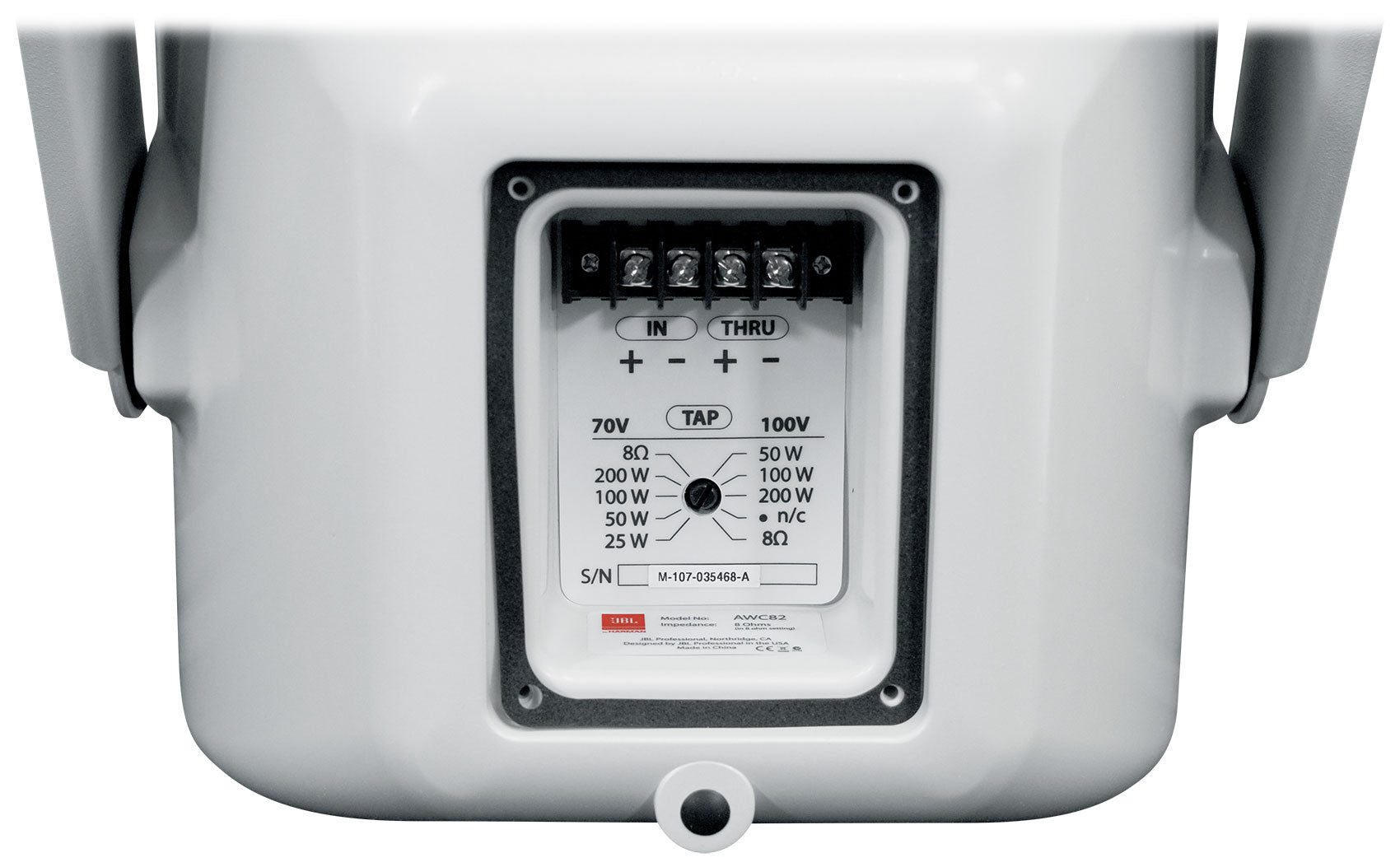 (4) JBL AWC82 8" 200w Indoor/Outdoor 70V Surface Mount Commercial Speakers+Amp