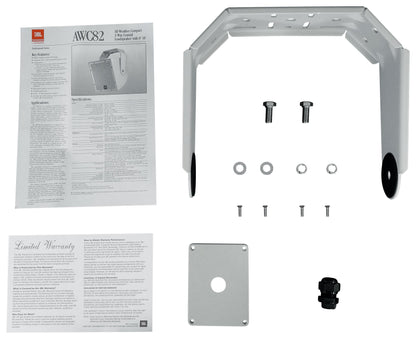 (4) JBL AWC82 8" 200w Indoor/Outdoor 70V Surface Mount Commercial Speakers+Amp