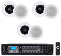 RCS180-6 6-Zone Amplifier + CC4T White 6-Pack Bundle