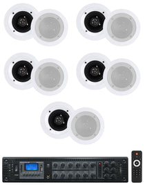 RCS350-6 6-Zone Amplifier + CC4T White 10-Pack Bundle