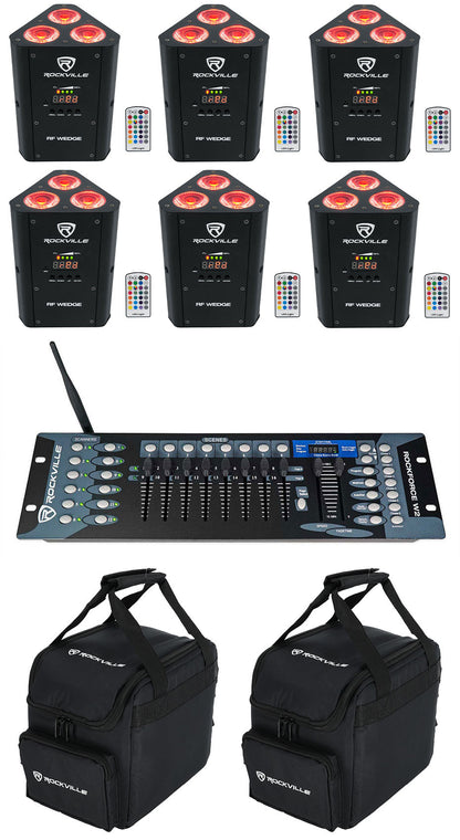 RF Wedge Black 6-Pack + ROCKFORCE W2 Controller + RLB25 Bags Bundle