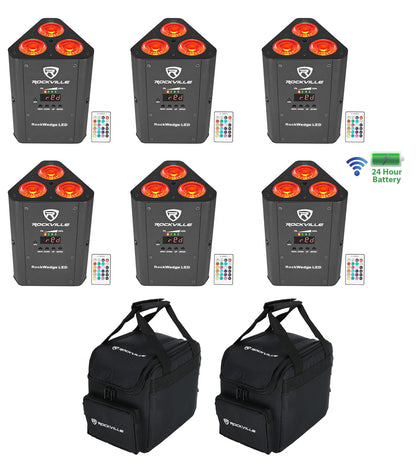 RockWedge LED 6-Pack + RLB25 Lighting Bags Bundle