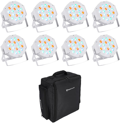 RockPAR50 White 8-Pack + RLBP8 Backpack Bundle
