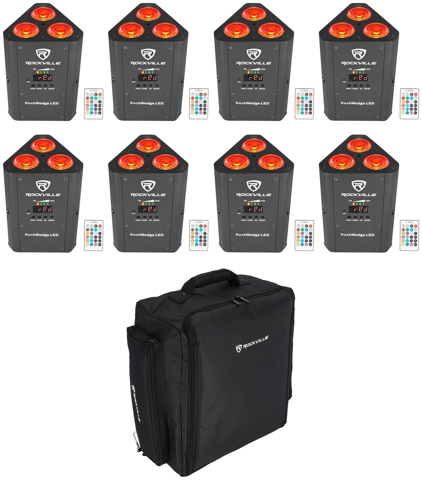 RockWedge LED 8-Pack + RLBP8 Backpack Bundle
