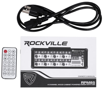 KPS10 10" Karaoke Speakers 2-Pack + RPM85 Powered Mixer + Wireless Mics Bundle