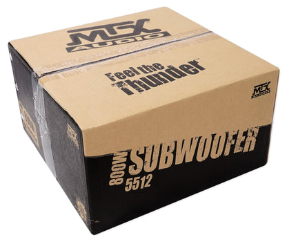 (2) MTX 5512-44 12" 800w DVC 4-ohm Car Audio Subwoofers+RockMat Sound Deadener
