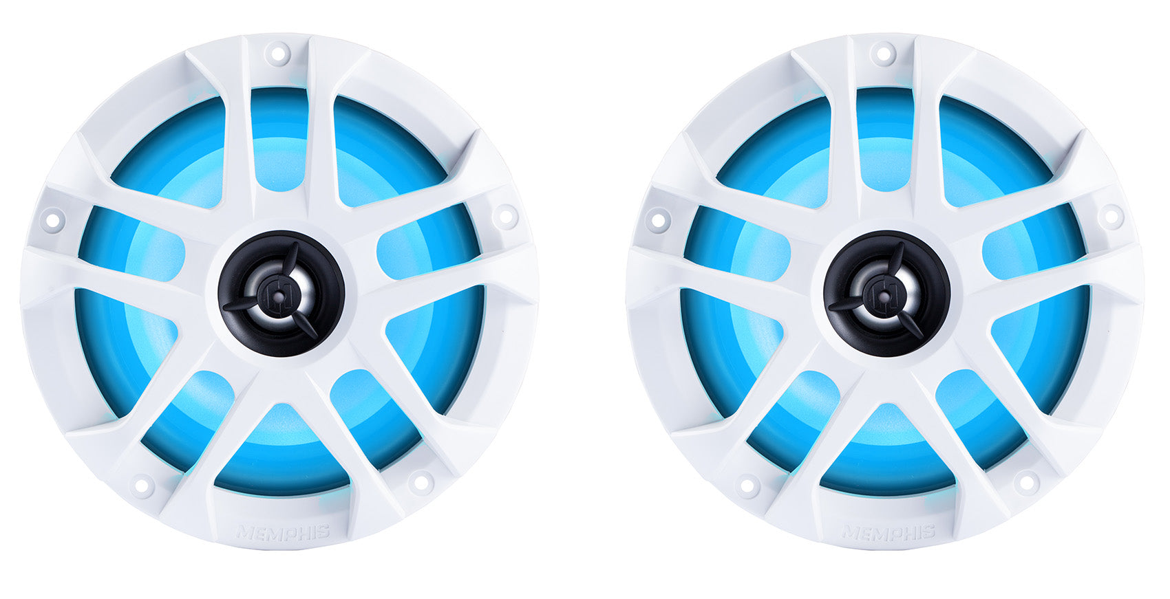 Pair Memphis Audio MXA60L 100w 6.5" Marine Boat Wakeboard Tower Speakers w/LED