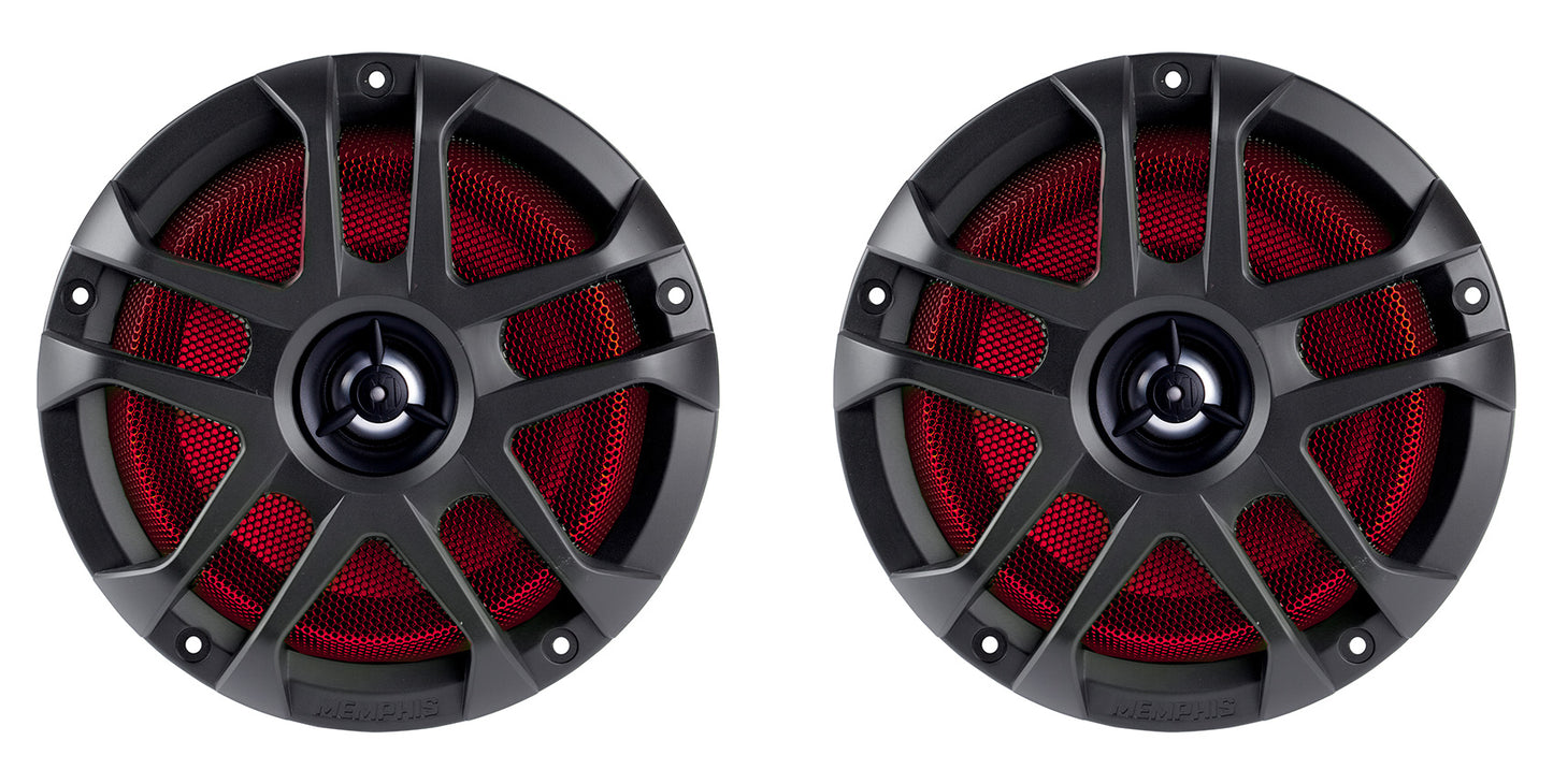 Pair Memphis Audio MXA60L 100w 6.5" Marine Boat Wakeboard Tower Speakers w/LED