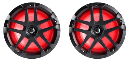 2) Memphis Audio MXA80L 120w 8" Marine Boat White Wakeboard Tower Speakers w/LED
