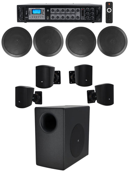 C50PACK Black + CC65T Black 4-Pack + RCS180-6 6-Zone 180W Amp Bundle