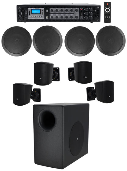 C50PACK Black + CC65T Black 4-Pack + RCS180-6 6-Zone 180W Amp Bundle