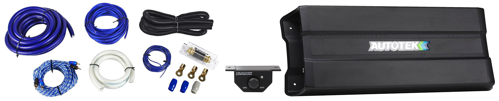 Autotek MM-4025.1D 4000 Watt 1 Ohm Mono Amplifie+Bass Remote+Amp Wire Kit