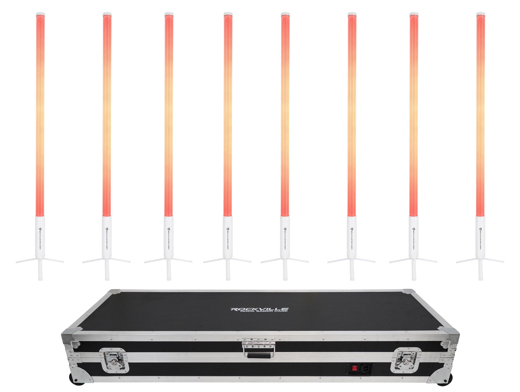 ROCK SABER White 8-Pack + ROCKFORCE W4 DMX Controller Bundle