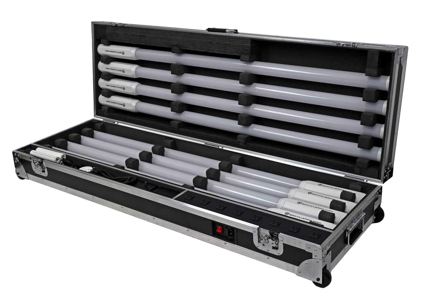 ROCK SABER White 8-Pack + ROCKFORCE W4 DMX Controller Bundle