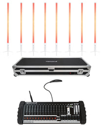 ROCK SABER White 8-Pack + ROCKFORCE W4 DMX Controller Bundle