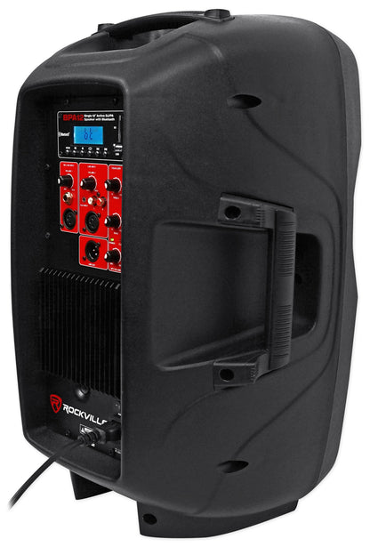 BPA12 12" Speakers 2-Pack + Mixer + Stands + Wired Mic Bundle