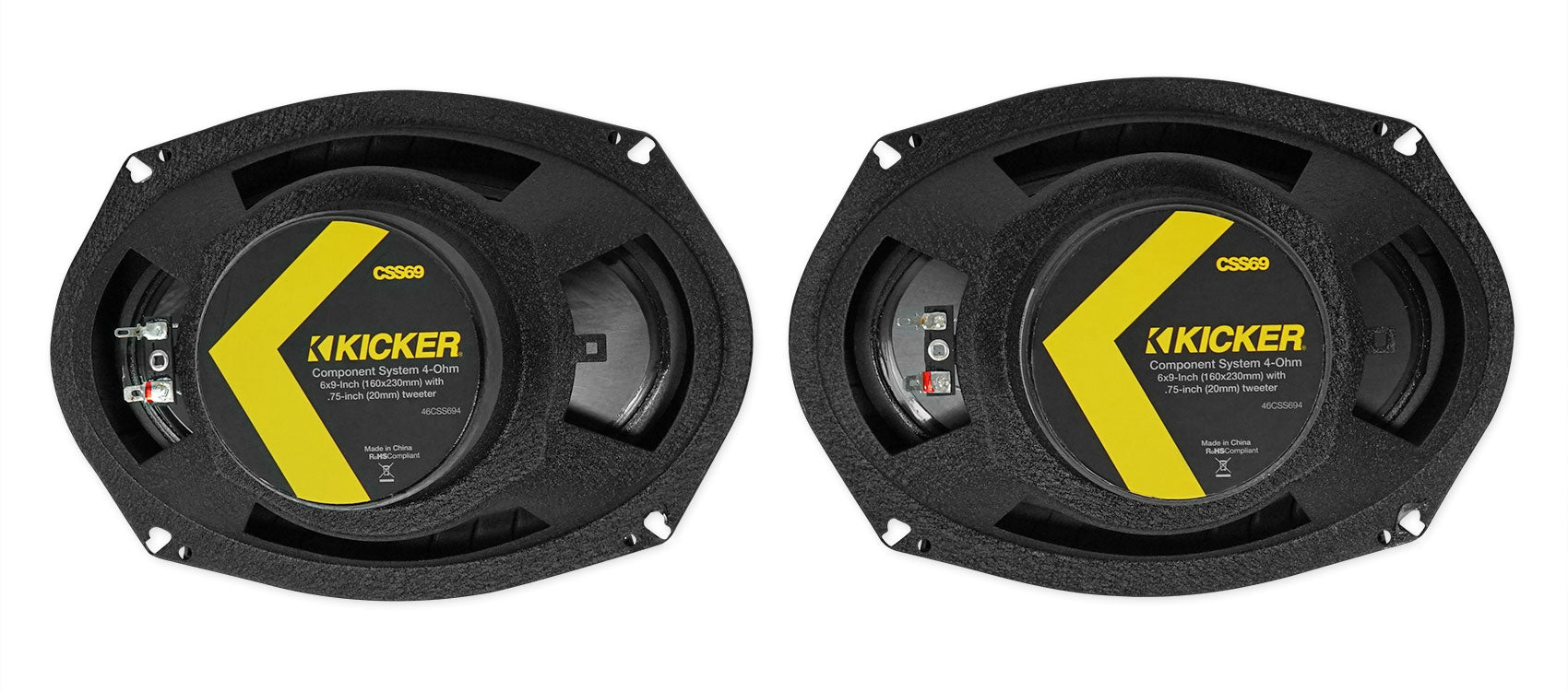 KICKER 46CSS694 6x9" 900w Car Component Speakers CSS69+2-Channel Amplifier+Wires