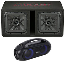 KICKER 45DL7R122 L7R 12" Dual Subwoofers+Vented Enclosure+Bluetooth Home Speaker