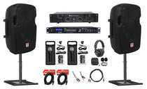SPG84 8" Passive Speakers 2-Pack + Recording Deck + Amplifier Bundle