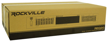 REQ20 Dual 10-Band EQ + RCDR10B 10' Dual RCA Cable Bundle