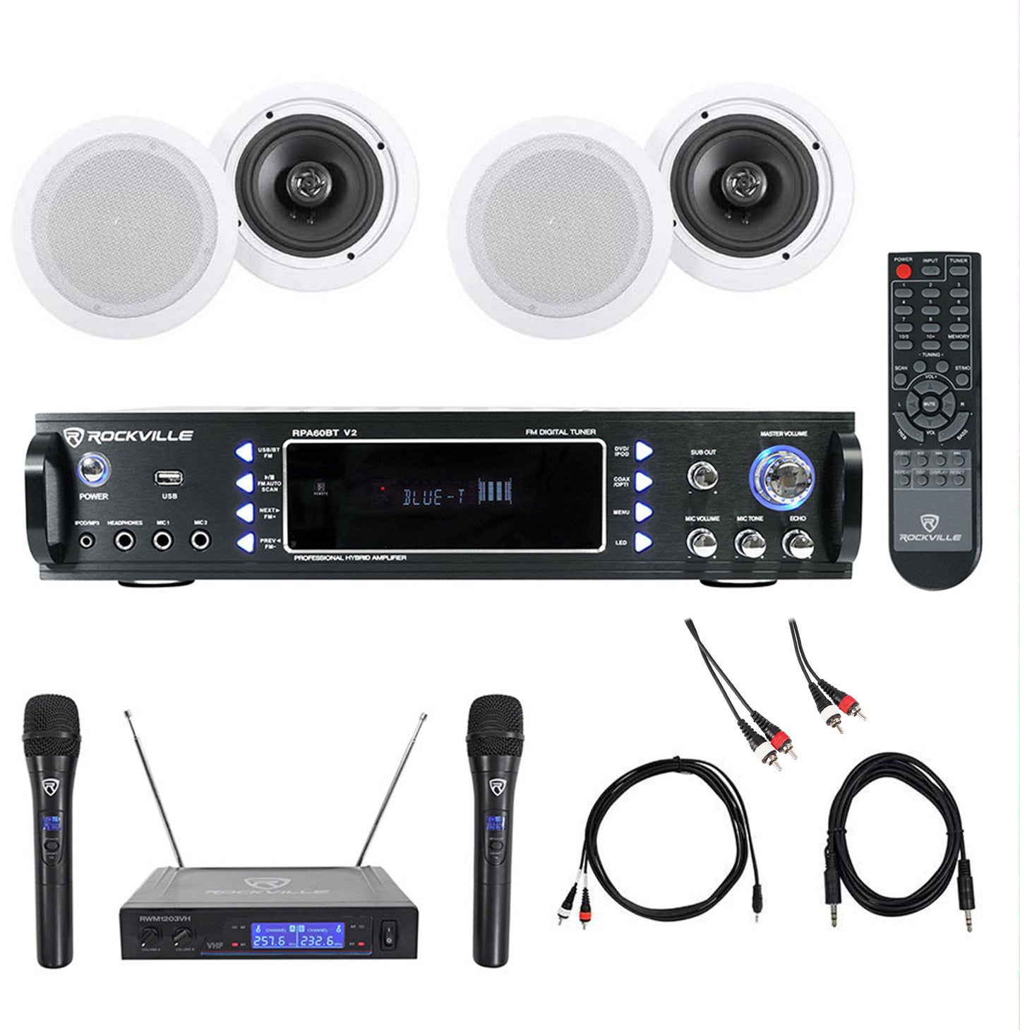 RPA60BT 4-Pack + RWM1203VH Wireless Microphones Bundle