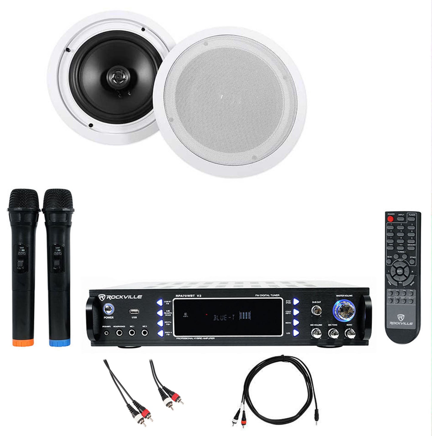 RPA70WBT + HC85 White In-Ceiling Speakers Bundle