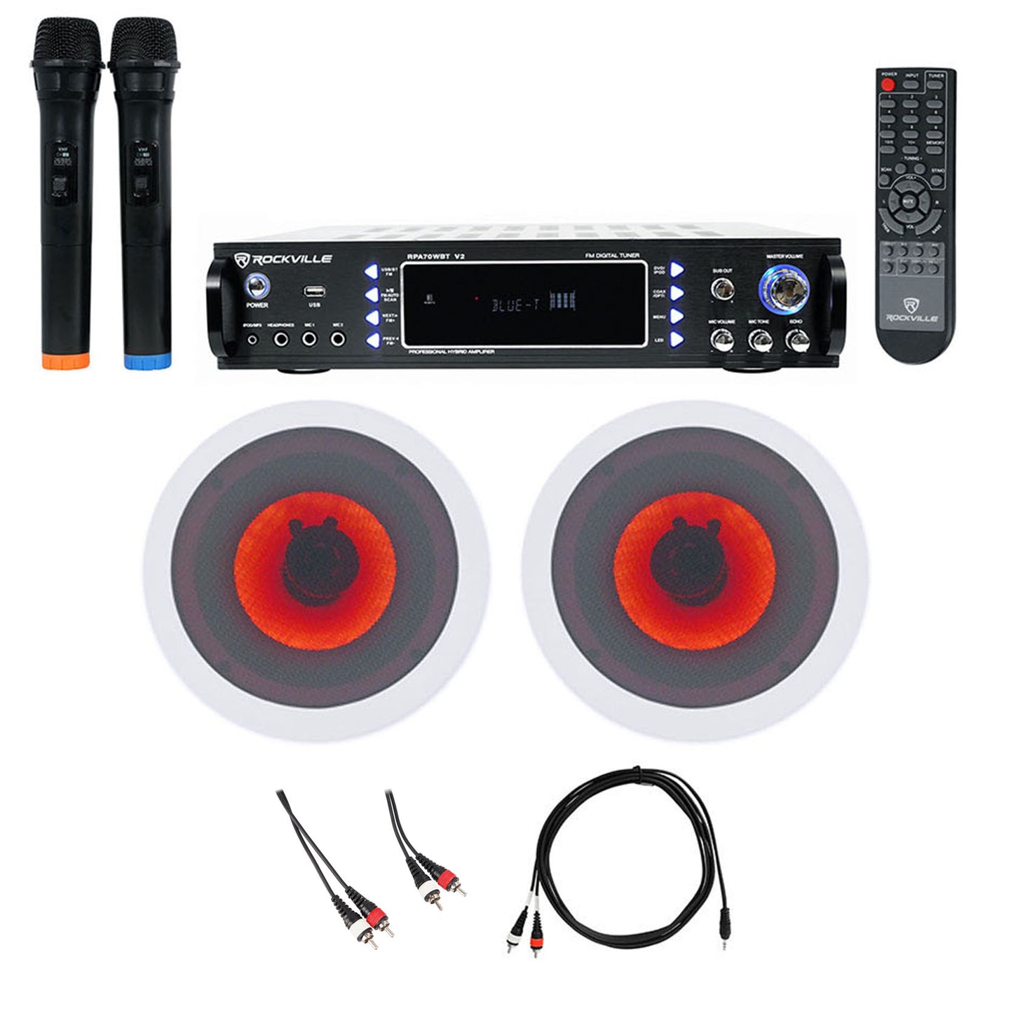 RPA70WBT 2-Pack + HC65‑LED White In‑Ceiling Speakers Bundle