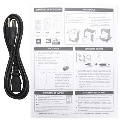 (2) JBL 305P MkII 5" Powered Studio Reference Monitors+Stands+Pads+XLR Cables