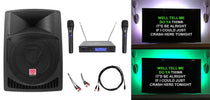 RPG12 Powered Karaoke Speaker + Dual Wireless Microphones Bundle