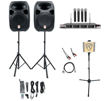 RPG122K Karaoke Bundle with 4 Wireless Microphones and Tablet Stand