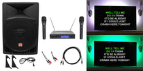 RPG15 Powered Karaoke Speaker + Dual Wireless Microphones Bundle