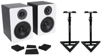 APM6W White Speakers + RVSM1 Stands + RRS190S Pads Bundle