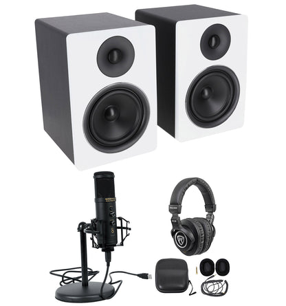 APM6W White + Solo-Cast Pro USB Mic Bundle
