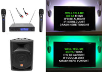 RPG8 Powered Karaoke Speaker + Dual Wireless Microphones Bundle