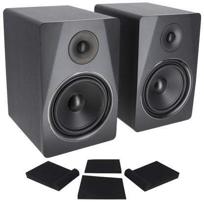 APM8B Black Speakers + RRS263M Isolation Pads Bundle