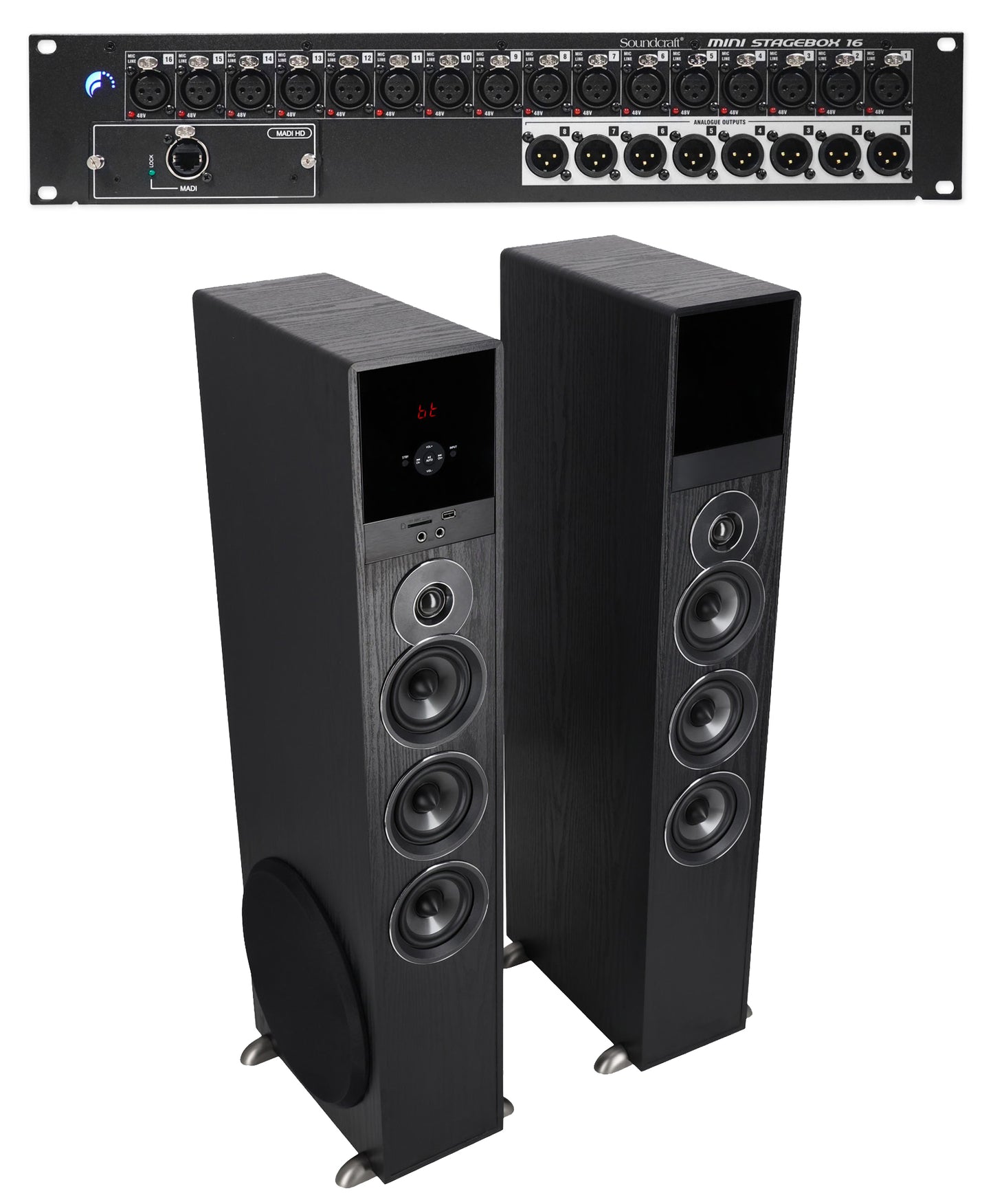 Soundcraft Mini Stagebox 16R 2U MSB16R 16x8 Analogue +Free Home Theater System