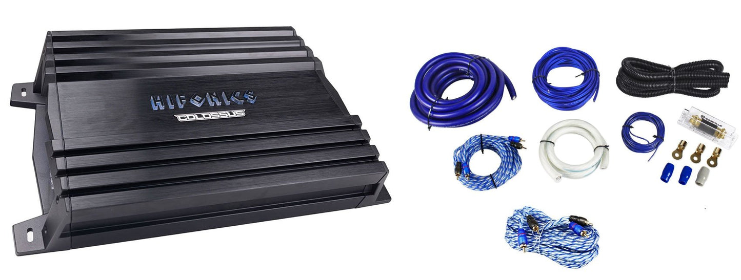 Hifonics HAC-3000.4D 3000w 4-Channel Amplifier Class D Car Amp + OFC Wire Kit