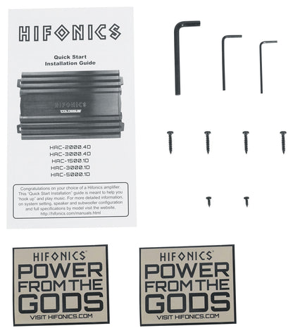 Hifonics HAC-3000.4D 3000w 4-Channel Amplifier Class D Car Amp + OFC Wire Kit