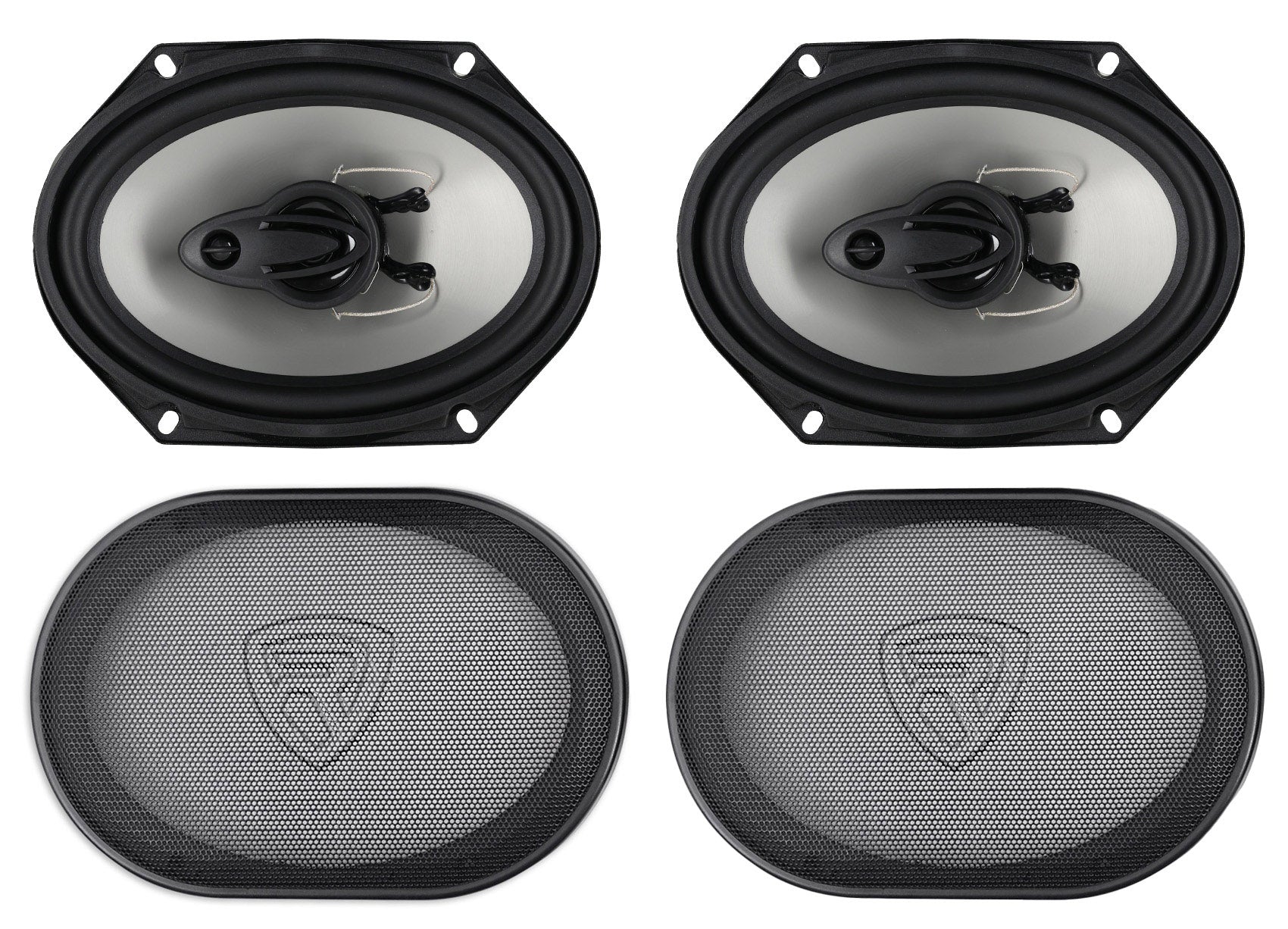 RV68.3A 6x8 Car Speakers 2-Pack + Ford Speaker Harness Bundle