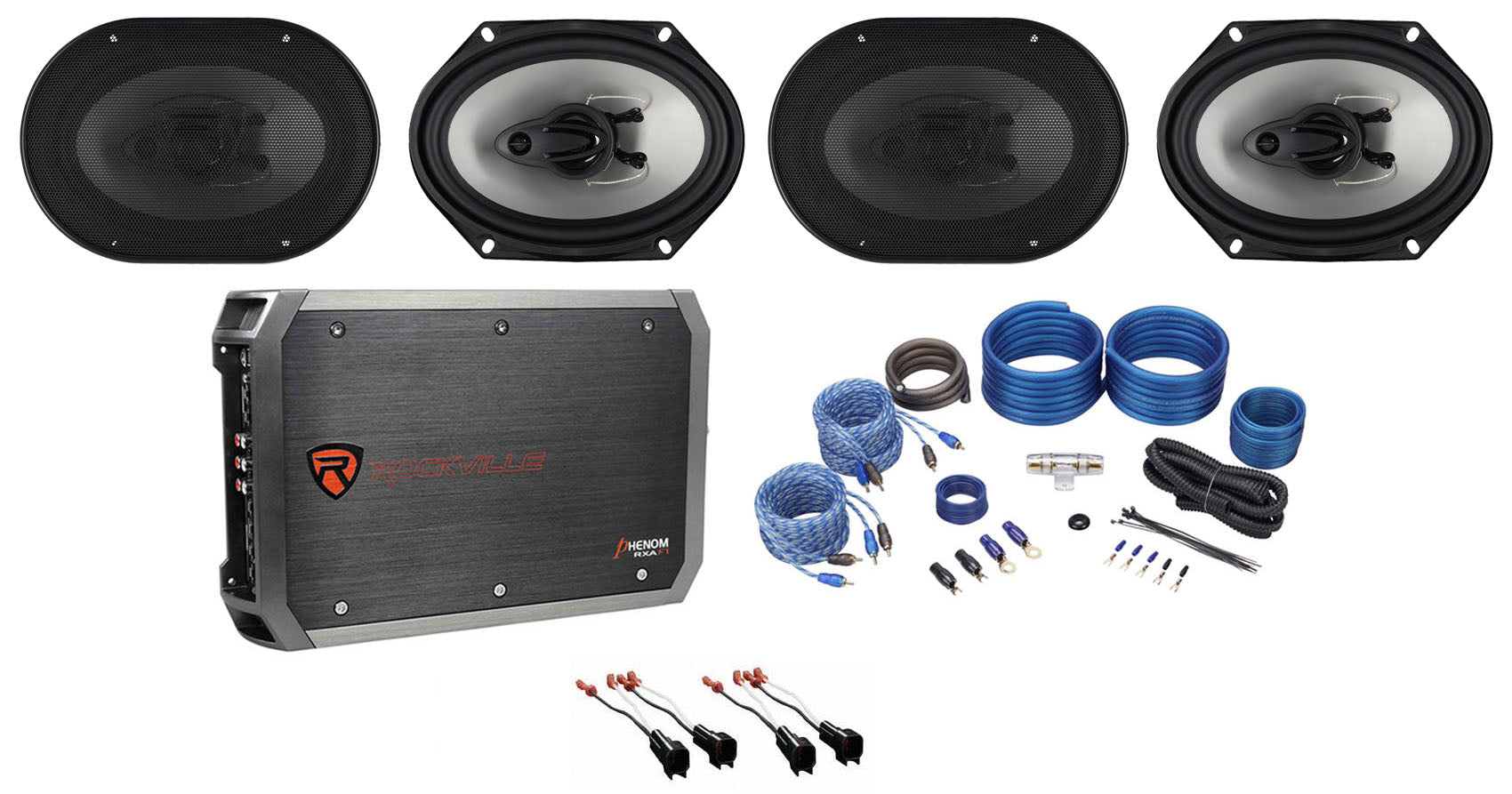 RV68.3A 6x8" Speakers 2-Pack + RXA-F1 Amplifier Bundle