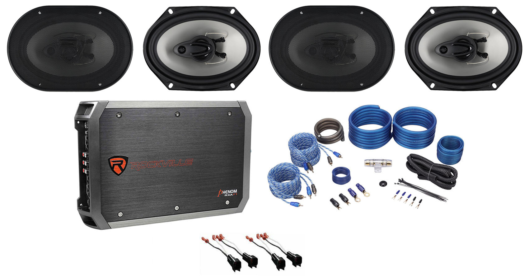 RV68.3A 6x8" Speakers 2-Pack + RXA-F1 Amplifier Bundle
