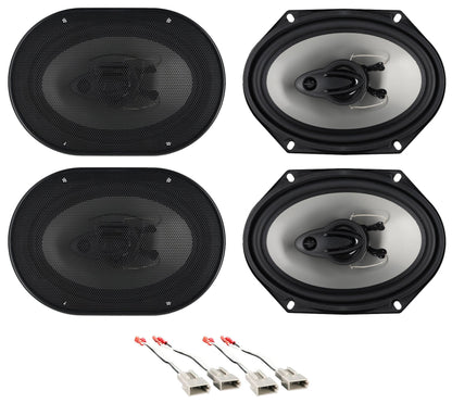 RV68.3A 6x8 Car Speakers 2-Pack + Ford Speaker Harness Bundle