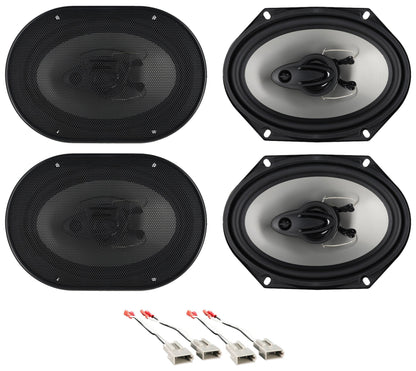 RV68.3A 6x8 Car Speakers 2-Pack + Ford Speaker Harness Bundle
