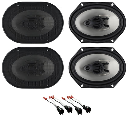 RV68.3A 6x8 Car Speakers 2-Pack + Ford Speaker Harness Bundle