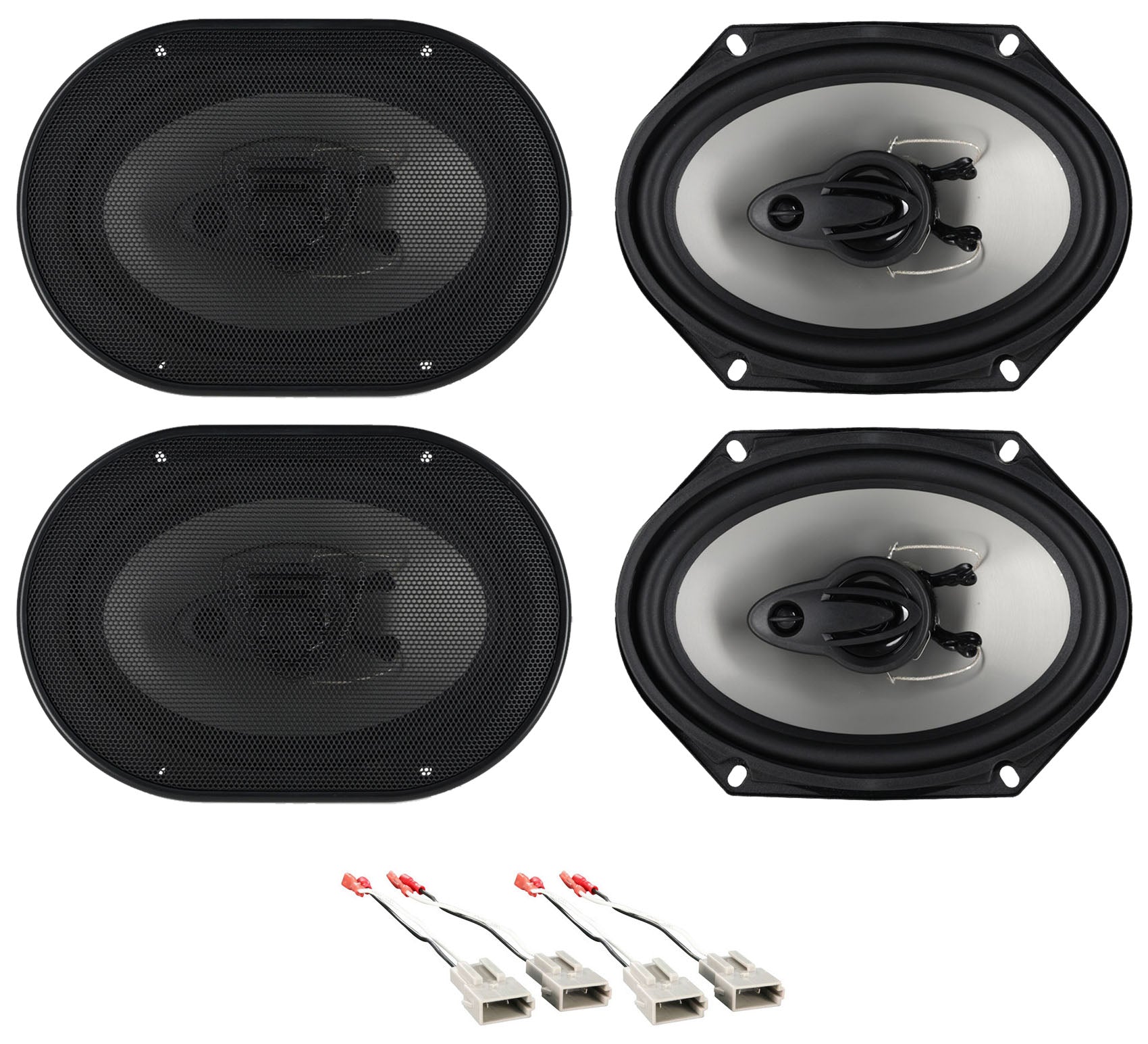 RV68.3A 6x8" Speakers 2-Pack + Ford Harness Bundle